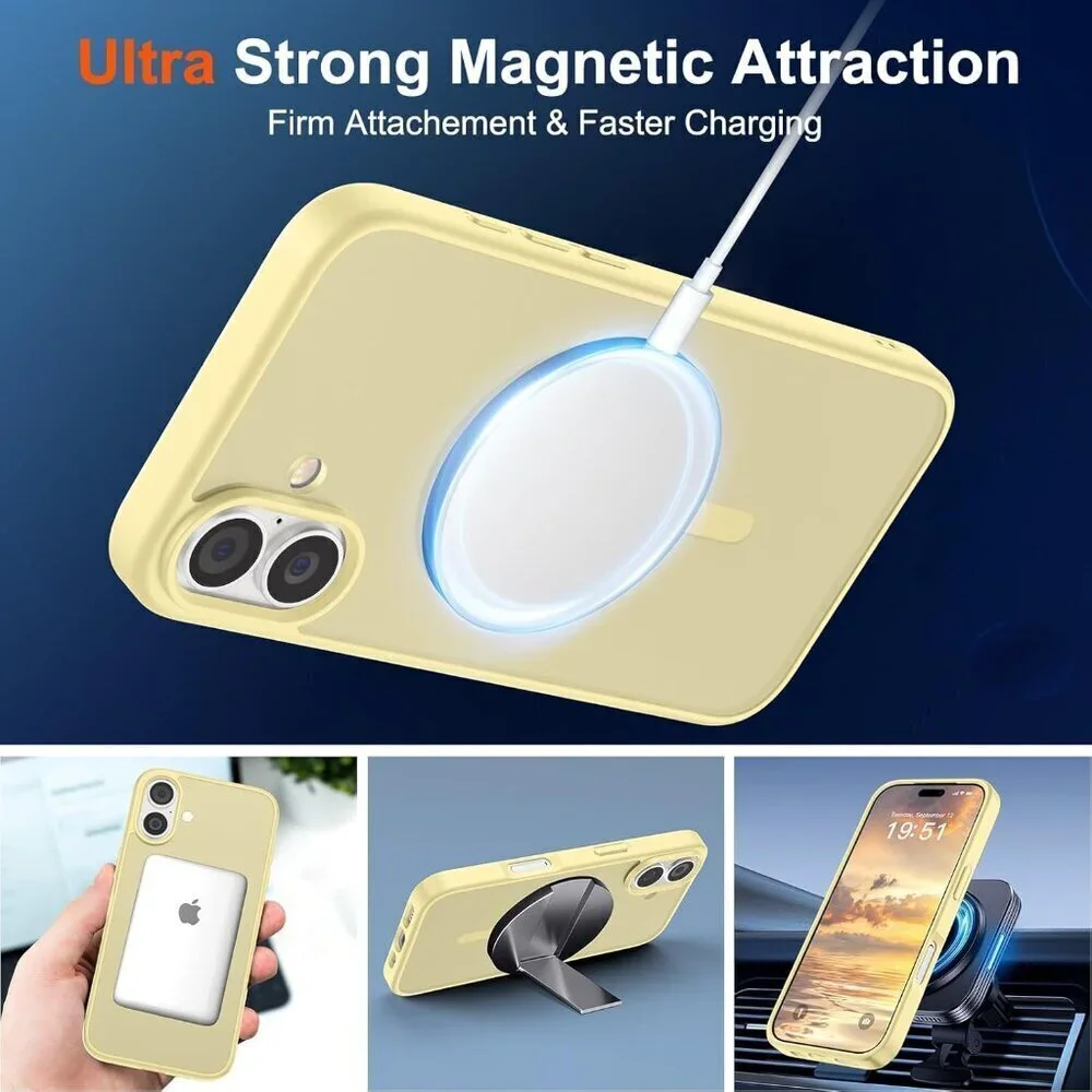 Buttercream Yellow I-phone 17 Pro Max Case Compatible Mag Safe Matte Shockproof
